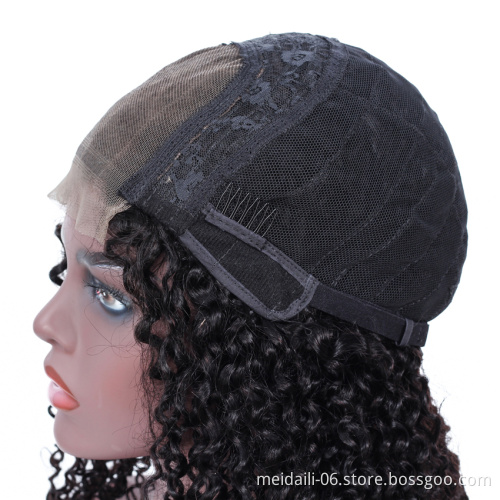 Natural color Lace Front Wigs 100% Unprocessed Virgin Brazilian Kinky Curly  Human Hair  Wig